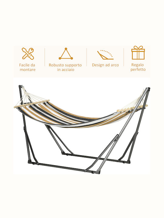 Outsunny Αιώρα Υφασμάτινη με Βάση Γκρι 270x100x94εκ.