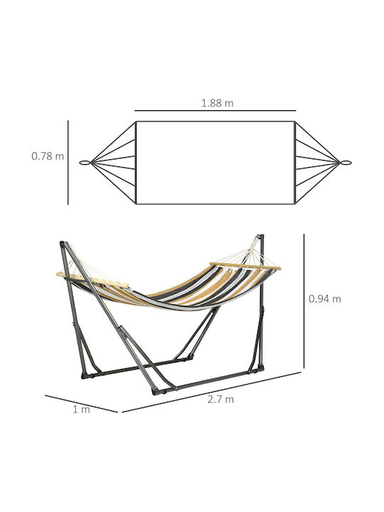 Outsunny Αιώρα Υφασμάτινη με Βάση Γκρι 270x100x94εκ.