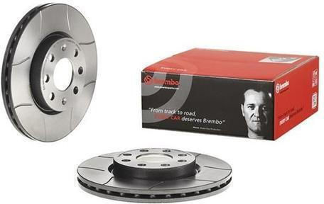 Brembo Max Car Brake Disc Front Vented Grooved Ø257mm 09.5843.77