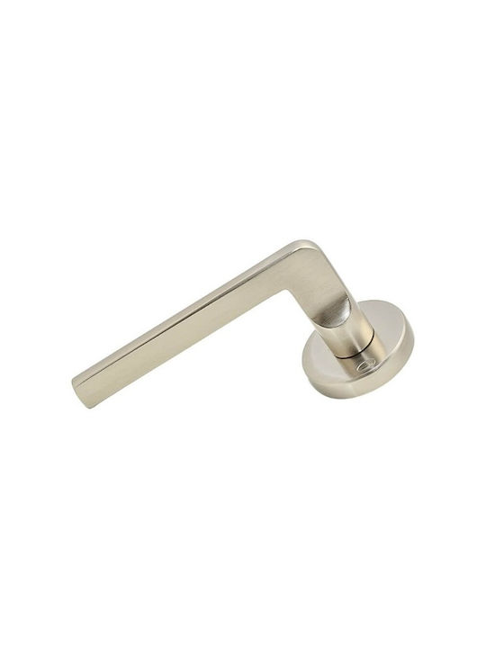 Convex Front Door Lever With Rosette 2325 Pair With A Mouthpiece Matt Nickel