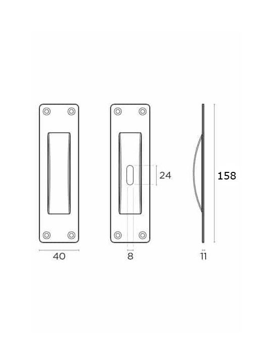 Convex 155 Mâner îngropat pentru uși cu gaură de cheie