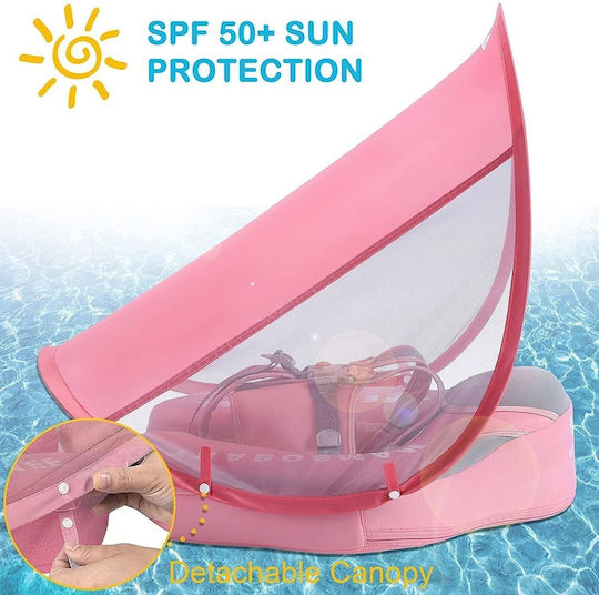 Mambobaby Baby Schwimmtrainer mit Länge 31cm und Sonnenschutz für 6 Monate bis 2 Jahre Rosa Flamingo