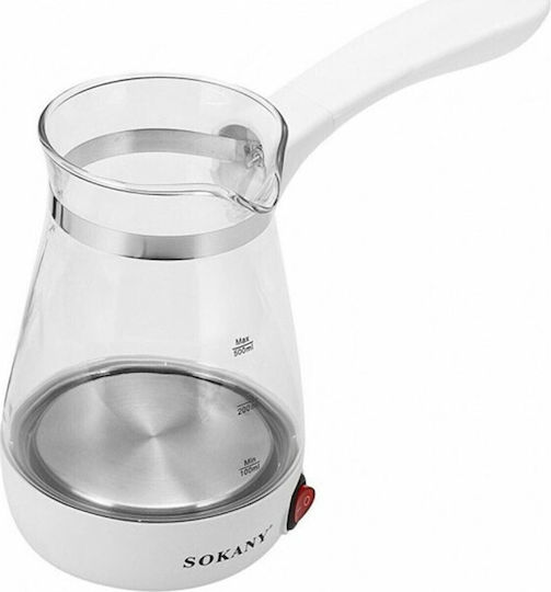 Sokany Ηλεκτρικό Μπρίκι 600W με Χωρητικότητα 400ml Λευκό