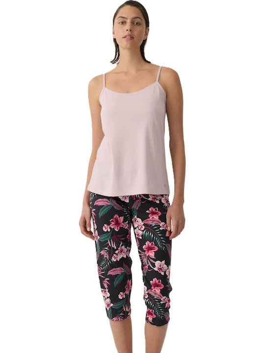 Cotton Pink Women's Tank Top with Spaghetti Strap