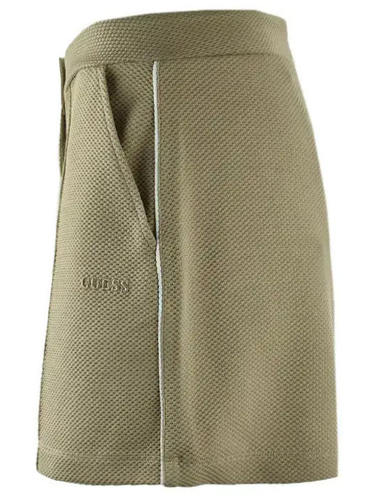 Women's Set with High Waist Athletic Beige Shorts