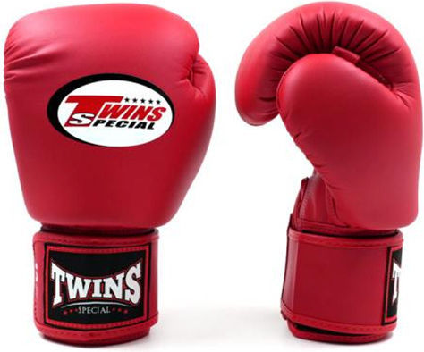 Twins Special Boxing Gloves from Synthetic Leather for Competition Red