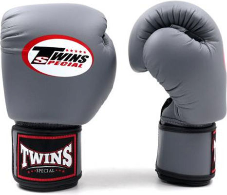Twins Special Boxing Gloves from Synthetic Leather for Competition Grey