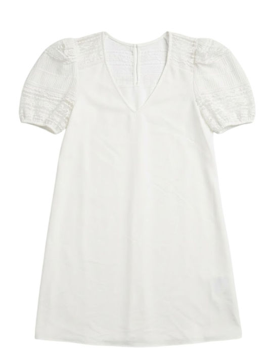 Naf Naf Perrine Women's Dress Ecru Lace A-line Xs