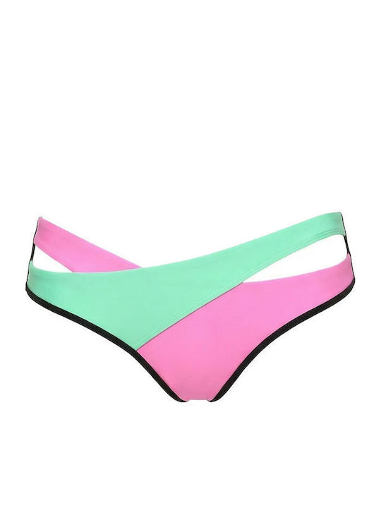 Bikinihosen Slip Grün/Rosa