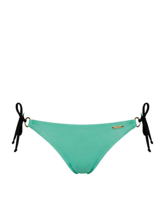 Bikini Slip με Κορδονάκια Μέντα