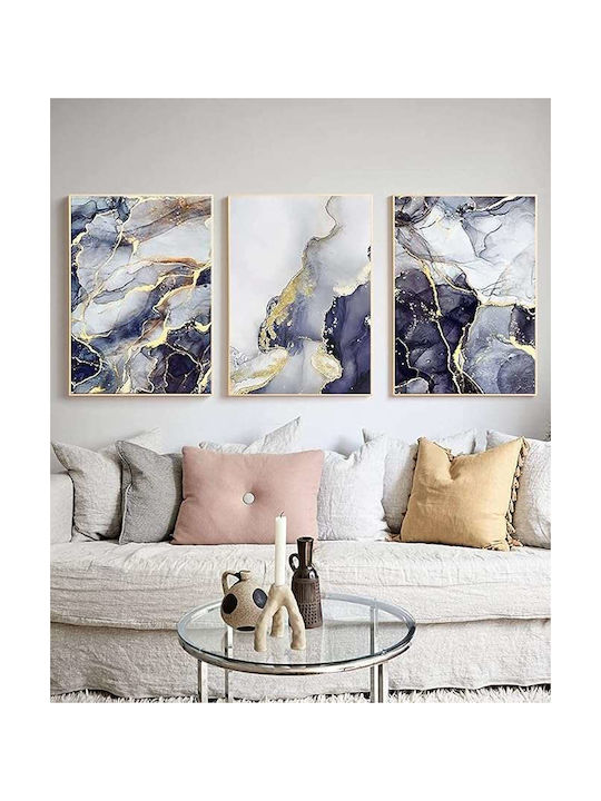 Leinwand Wandposter Ohne Rahmen 3x 60x90cm Marmor Muster