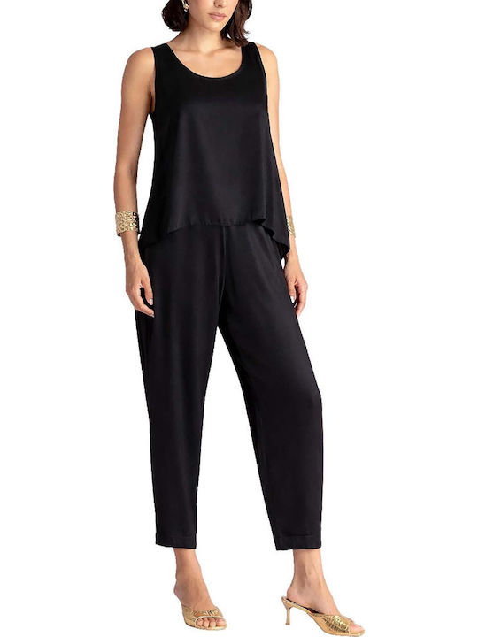 Women's Sleeveless Black Blouse