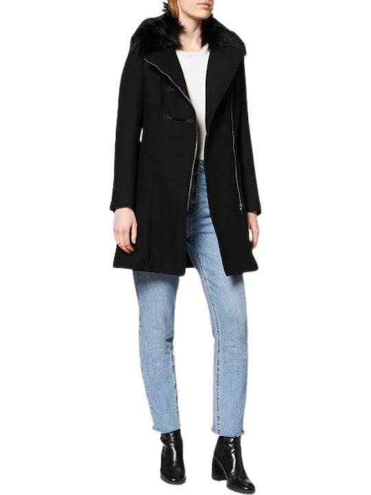 Naf Naf Alili Classic Women's Wool Black Coat S