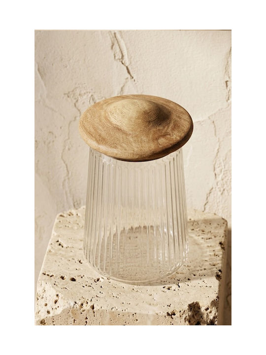SteweHome Jar for Tea Coffee Sugar with Lid Glass Transparent 950ml