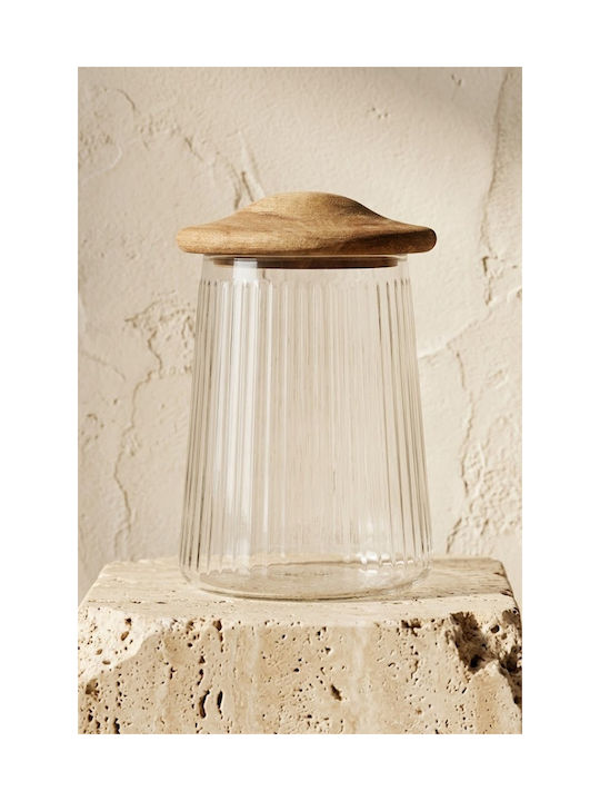 SteweHome Jar for Tea Coffee Sugar with Lid Glass Transparent 950ml