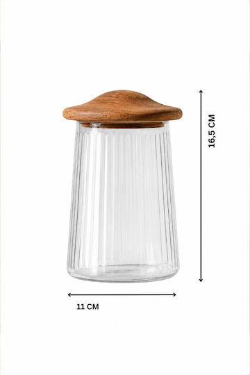 SteweHome Jar for Tea Coffee Sugar with Lid Glass Transparent 950ml
