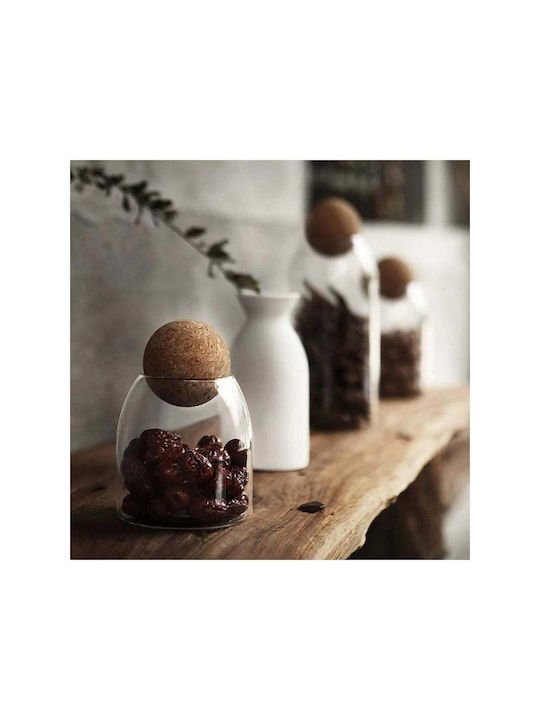 SteweHome Jar for General Use Tea Sugar Brown Coffee with Lid Glass Brown 9cm