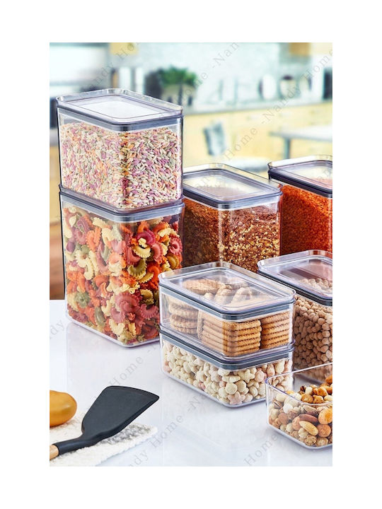 SteweHome Set of 3 General Use Jars with Lid Plastic Orange 750ml