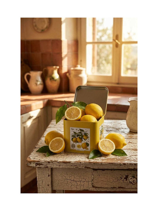 SteweHome General Use Vase with Metallic Yellow Lid 9x9cm