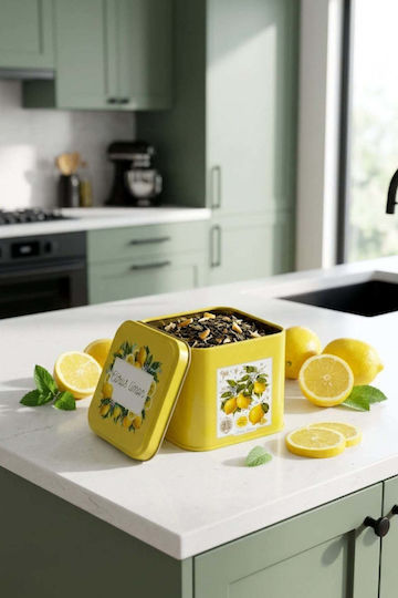 SteweHome General Use Vase with Metallic Yellow Lid 9x9cm