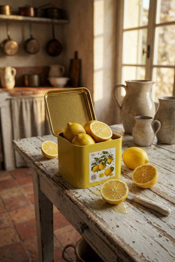 SteweHome General Use Vase with Metallic Yellow Lid 9x9cm