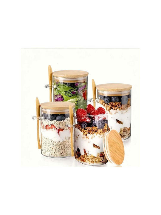 SteweHome Set of 2 Jars for Coffee Sugar Tea with Airtight Lid Wooden Orange 450ml