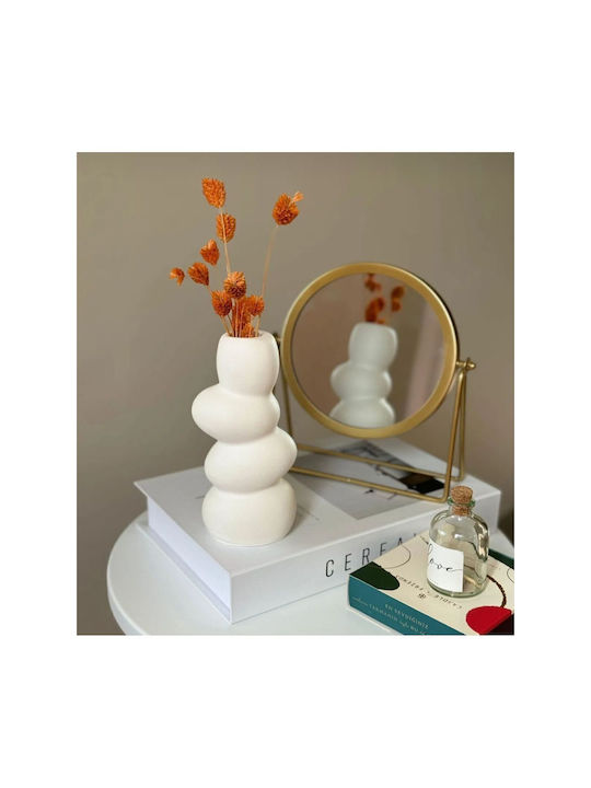 SteweHome Decorative White Vase 15xH17cm