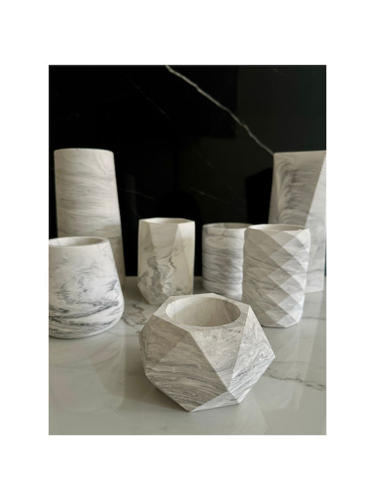 SteweHome Διακοσμητικό Βάζο Τσιμεντένιο Γκρι 7x7xΥ11cm
