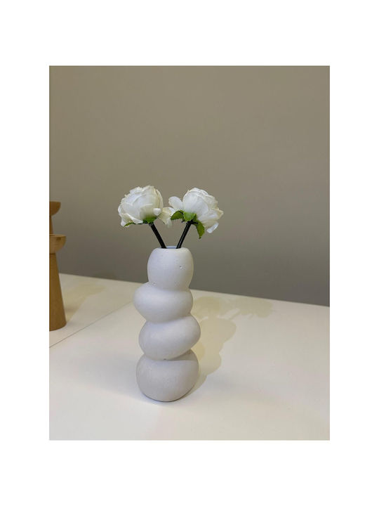 SteweHome Decorative White Vase 15xH17cm