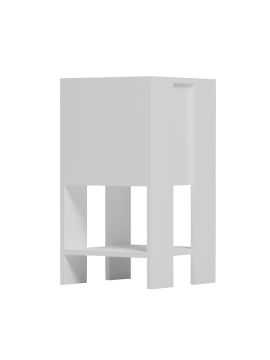 Argus Wooden White Bedside Table 30x30x55cm