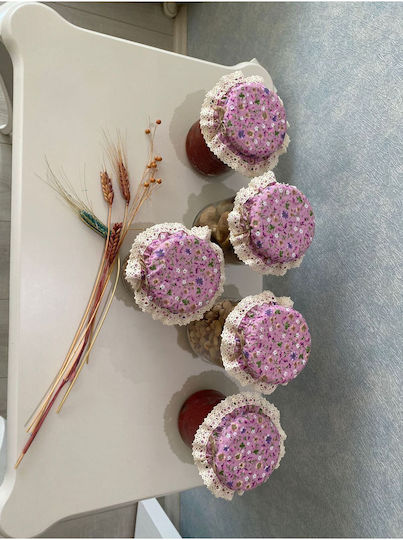 Stewehome Set Of 5 Pieces Elastic Jar Food Covers Pink Flowers Pink