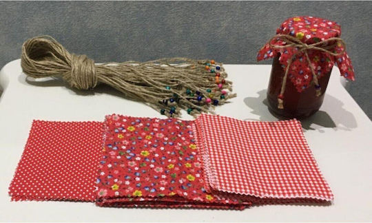 Stewehome Set of Fabric Jar Lid Covers Beads Jar 370 Ml Bordeaux