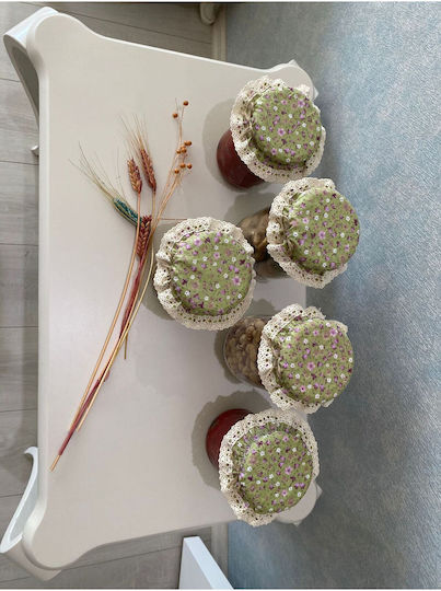 Stewehome Set 5 Stücke Lebensmittelabdeckungen Glas mit Gummizug Grüne Blumen Grüne