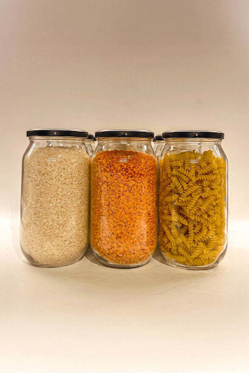 SteweHome Ste-041513-P41513 Spice Jars Glass Black 9 Pieces