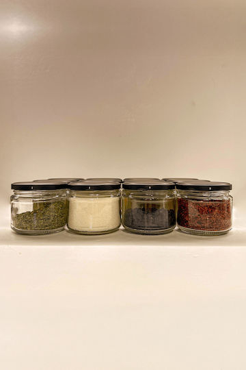 SteweHome Ste-041417-P41417 Spice Jars Glass Black 12 Pieces