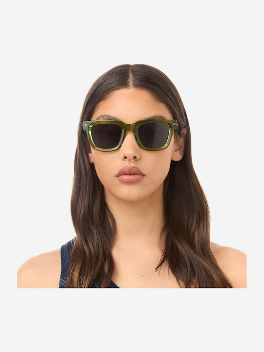 Hawkers One Uptown Men's Sunglasses with Green Horn-Rimmed Frame
