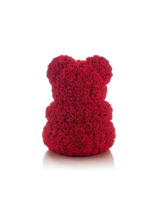 Rose Teddy Bear Artificial Roses White Heart Rose Petals Box Red 20cm Oem