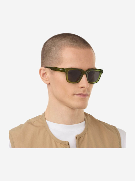 Hawkers One Uptown Men's Sunglasses with Green Horn-Rimmed Frame