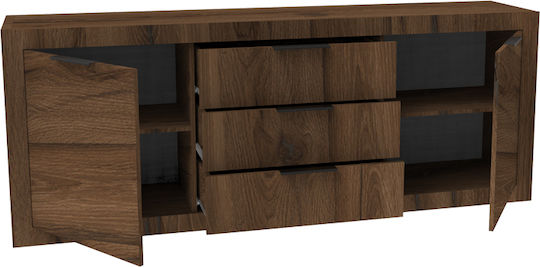 Μπουφές Doha από Ξύλο με Συρτάρια Καρυδί 210x45x80.5cm
