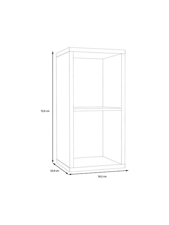 Wall Mounted Wooden Green Bookcase 38x33x73cm