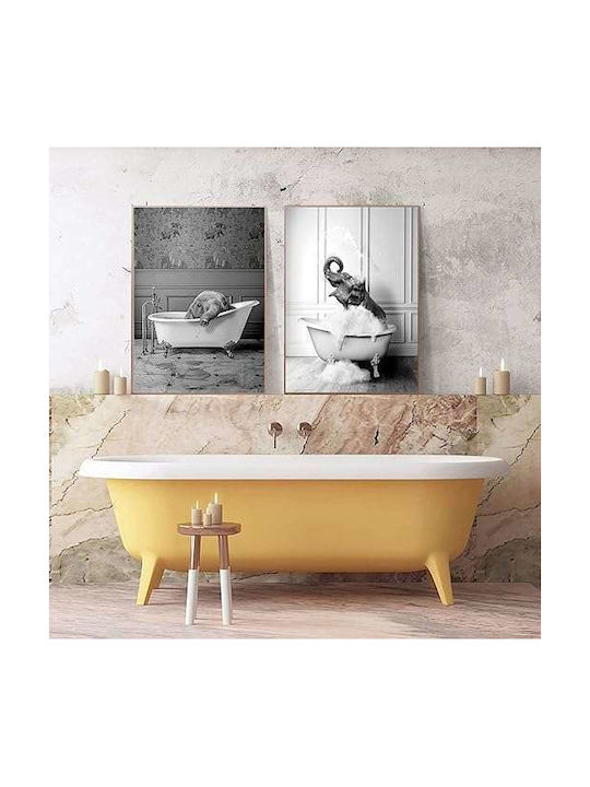 Leinwand Wandposter Ohne Rahmen 2x 60x90cm Elefant Im Badewannen-Design