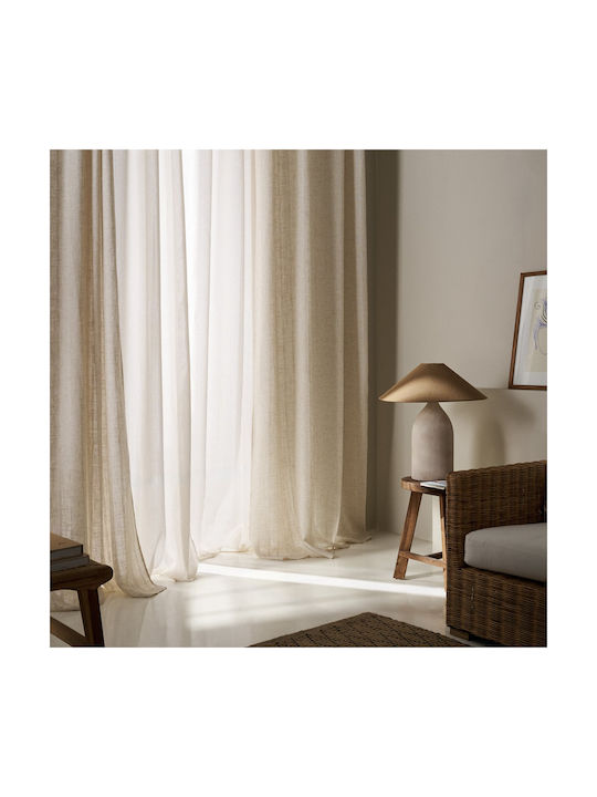 Gofis Home Curtain with Pencil Pleat Linen Linen 705x295cm