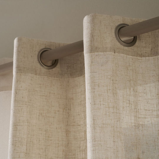 Gofis Home Завеса с капси Linen Linen 705x280см