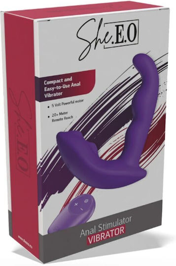 She.E.O Plug Anal Cu Funcție Wireless Și Vibrație Module Violet