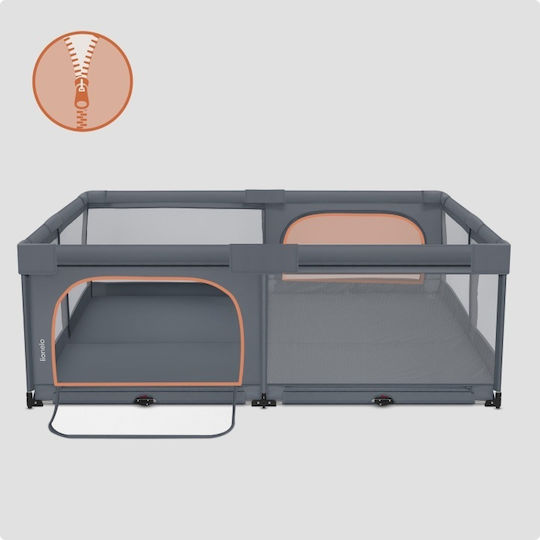 Lionelo Florence Xl Πάρκο με Στρώμα Γκρι 200x180cm