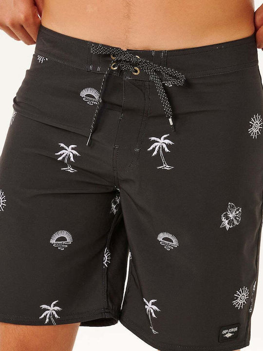 Mirage Ανδρικό Μαγιό Βερμούδα Washed Black με Σχέδια