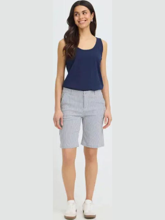 Women's Blue Striped Shorts