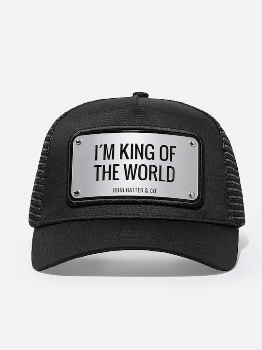Ich King World Schwarz Kappen Mit Metallischem Patch John Hatter & Co Ich King World Schwarz Kappen Mit Metallischem Patch John Hatter & Co