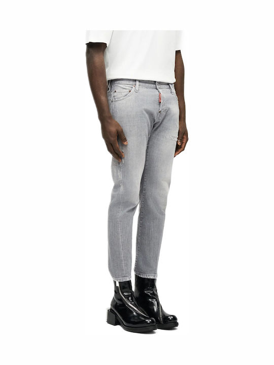Skater Pantaloni de Blugi pentru Bărbați Elastic cu Fit Slim Gri