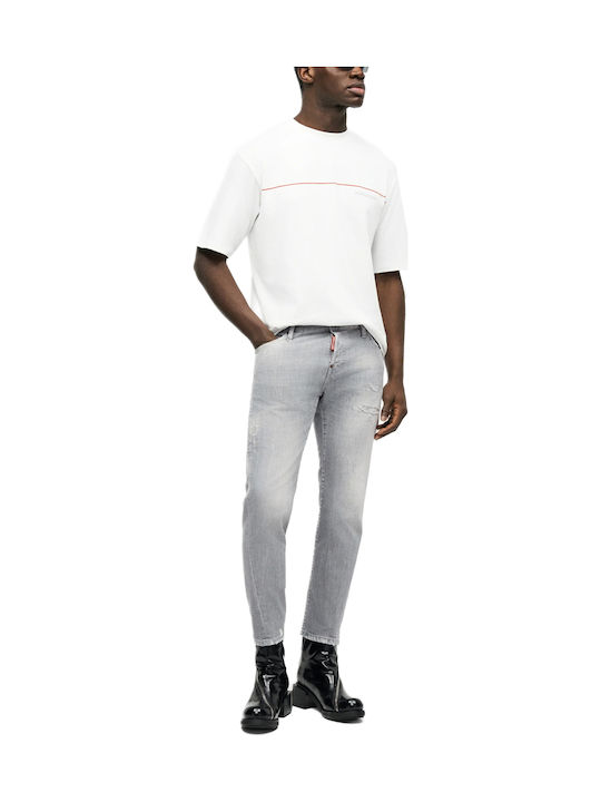 Skater Pantaloni de Blugi pentru Bărbați Elastic cu Fit Slim Gri